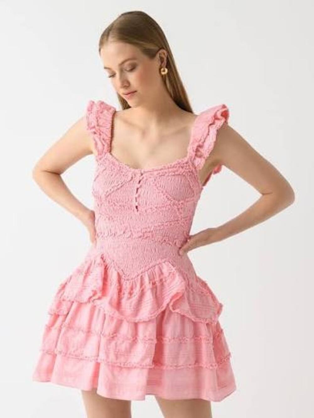 NWT Love Shack Fancy Marsinia Mini Dress Smocked Coquette Dainty Womens Small